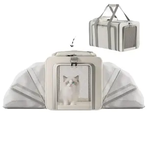 pe  cute  backpack  Cat Bag Large Capacity Folding Pet Trolley Box Portable Breathable Portable Pet Folding Cat Bag Portable Expandable Foldable Cat Backpack, Large Capacity Pet Carrier Backpack, Cat Bag Cat Cage for Travel