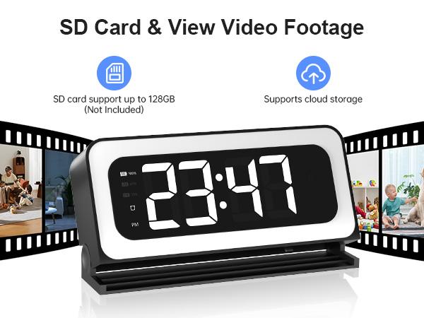 Smart Digital Clock Camera with Dual Band WiFi (5GHz & 2.4GHz) | Home Security & Real-Time Monitoring System