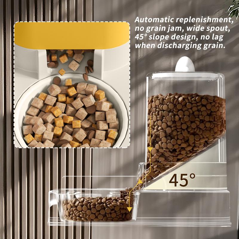 Super Cute Appearance Pet Feeding And Drinking Device, Cleverly Designed With Dry And Wet Separation, Automatic Water Addition, Universal For Cats And Dogs, Easily Solves Feeding Problems