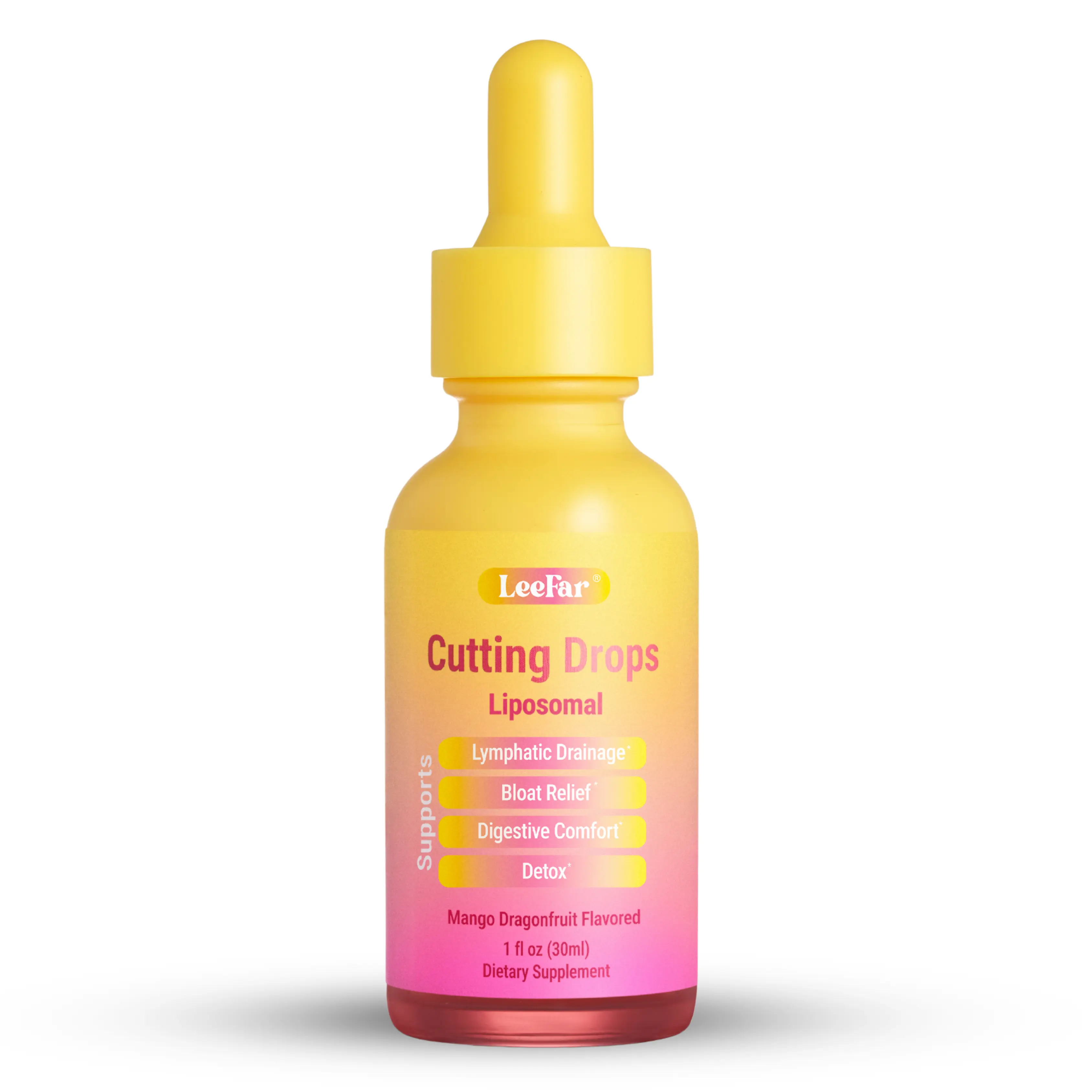 LeeFar Cutting Drops – Lymphatic-Focused Debloat Formula with Dandelion, Cleavers, Burdock & Elderberry for Lymphatic Drainage, Bloat Relief, Digestive Comfort and Detox – Mango Dragonfruit Flavor, 30 Servings