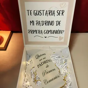 First comunion Godfather proposal with a 16oz Glass