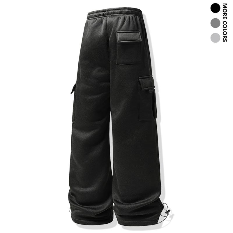 Men's Loose Fit Straight-Leg Joggers - Soft Stretch Fabric, Adjustable Elastic Waistband with Side Pockets, All-Season Gym & Outdoor Wear, Sporty Casual Style, Comfortable Fit, Active Lifestyle