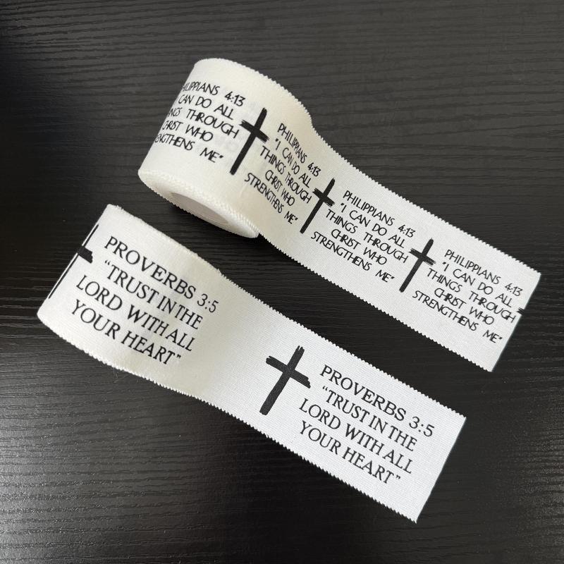 2 Pcs Set Christian Athletic Tape 2IN X 23FT Cotton Zinc Oxide White Athletic Tape, Cross Athletic Wristband for Tennis, Religious Bible Verse Athletic Tape, Christian Gift for Men and Women