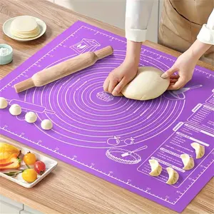 Non-stick Baking Mat, 2 Counts Bakeware  Silicone Dough Rolling Mat, Kitchen Tool for Pastry, Cookie, Baking, Rolling Pin, Ideal Kitchen Tool for Halloween, Easter, Hanukkah, Thanksgiving