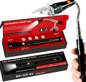 LED Magnetic Pickup Tool, Gifts for Men Husband Him Dad, Father's Day Birthday Gifts, Telescoping Flashlight Magnet Pick Up, Gadgets Tool for Mechanics Engineers