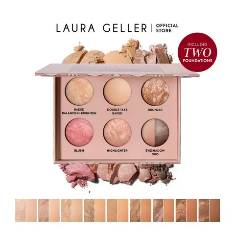 Laura Geller Baked Icons Complete Full Face Palette - Includes 2 Powder Foundations, Blush, Highlighter, Bronzer, Eyeshadow