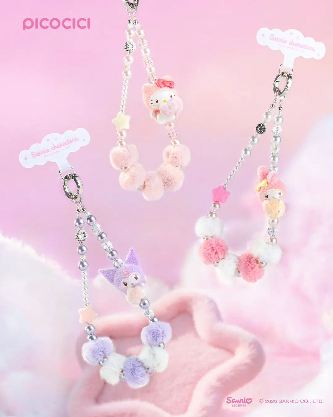 Sanrio characters X MINILIKE Fluffy Little Darling Series blind box  - Phone Chains