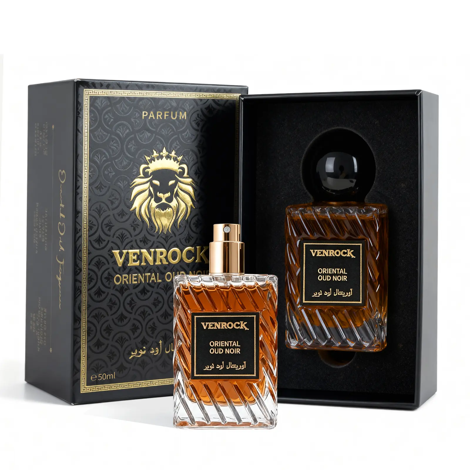 VENROCK Oriental Oud Noir Men's Cologne - 50ml Long-Lasting Arabian Oud Scented Fragrance Cologne, Luxury Earthy Woody Amber Scent, Cruelty-Free Men's Beauty & Personal Care Fragrance, Cologne Scent