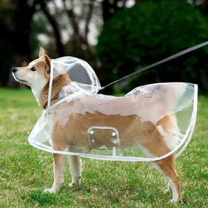 Transparent Waterproof Pet Raincoat, Windproof Dog Coat