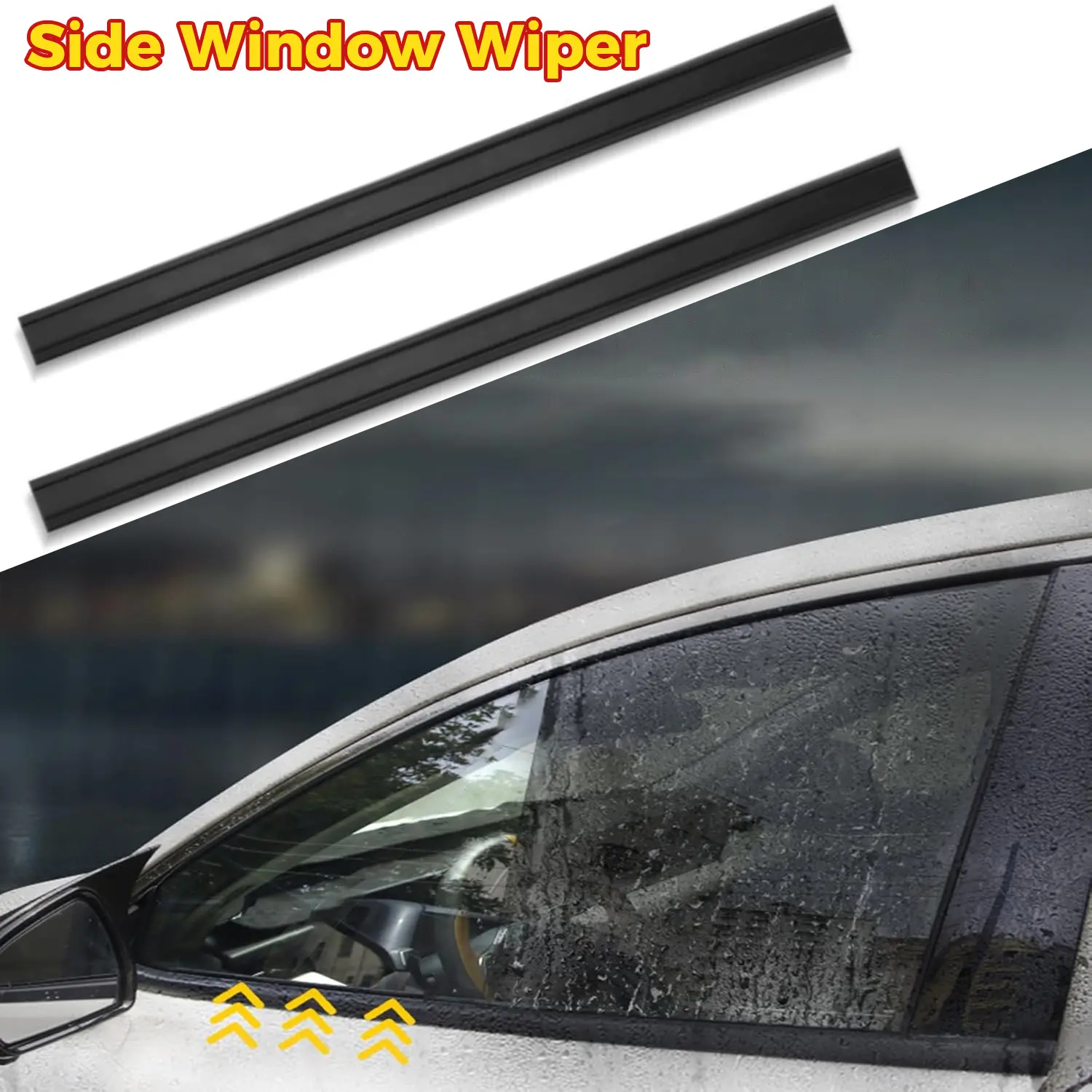 Universal Car Side Window Wiper – 40cm Rain & Fog Removal Rubber Strip, 2-Pack All-Weather Visibility Tool for Safe Driving in Cars & SUVs