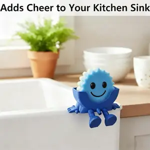 Cute Hanging Sponge Holder with Drainage – Keeps Your Sponge Dry & Smiling, For Scrub Daddy Holder, Funny Sponge Stand for Kitchen Sink, 3D Printing Countertop Sponge Holders