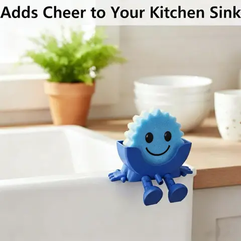 Cute Hanging Sponge Holder with Drainage – Keeps Your Sponge Dry & Smiling, For Scrub Daddy Holder, Funny Sponge Stand for Kitchen Sink, 3D Printing Countertop Sponge Holders