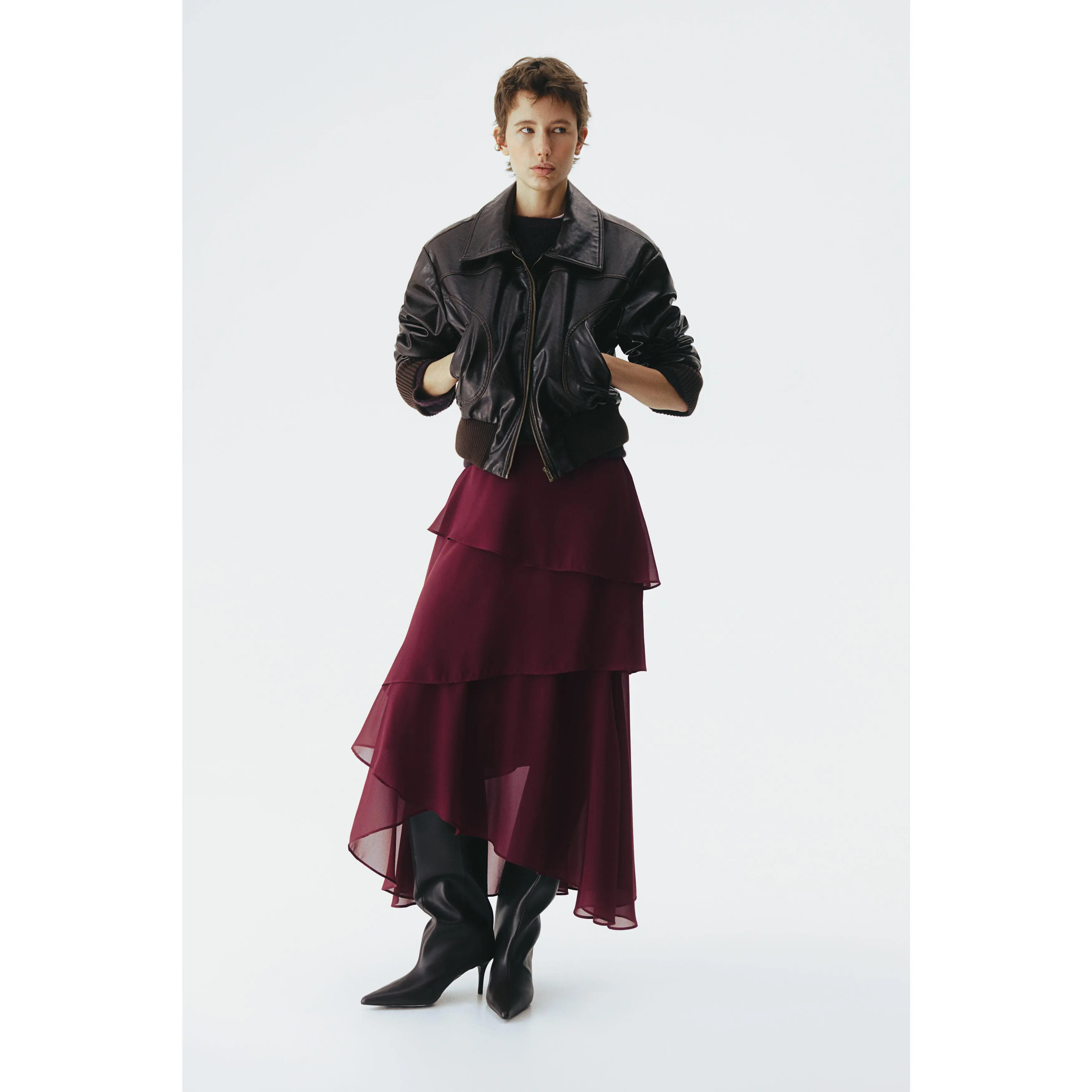 H&M Tiered chiffon skirt