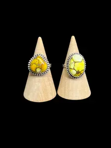 Honey Dahlia Sterling Silver Ring - size 7