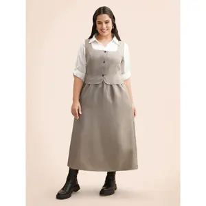 【Summer Turn-Up】【Pocket Approved】 Bloomchic Square Neck Houndstooth Elastic Waist Dress 2026 Summer Pick for Mother's Day