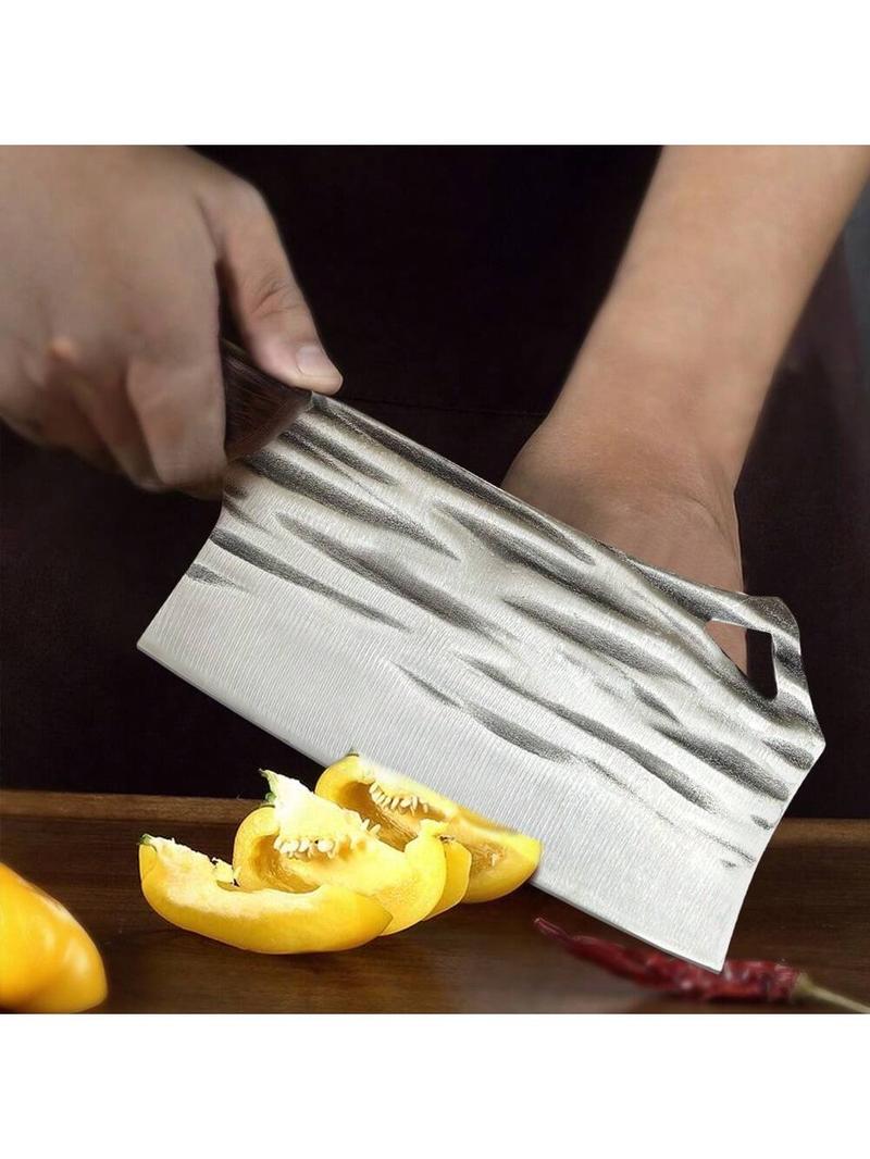 Cleaver Knife 7 Inch Meat Cleaver, 7CR17Mov High Carbon Stainless Steel Butcher Knife With Ergonomic Full Tang Wood Handle, Ultra Sharp, Useful Kitchen Knife For Home And Restaurant