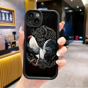 Case for iPhone 17 Pro Max 16 Plus 15 14 13 12 11 Air E Cool Creative Rooster Pattern Shockproof Silicone Protective Softcase