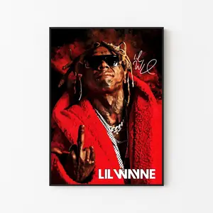[New Music Decor - Sale Up To 40%] [Unframe] L.Wayne Portrait With Signature Poster, Rap Legend Wall Art, Hip Hop Culture Decor, Gift For Wayne Fans