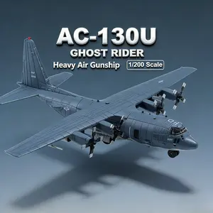 AC-130U Fighter Plane Model Metal Aircraft Model 1/200 Airplane Model Die-Cast Model Plane for Collection Festival Gift Ornament
