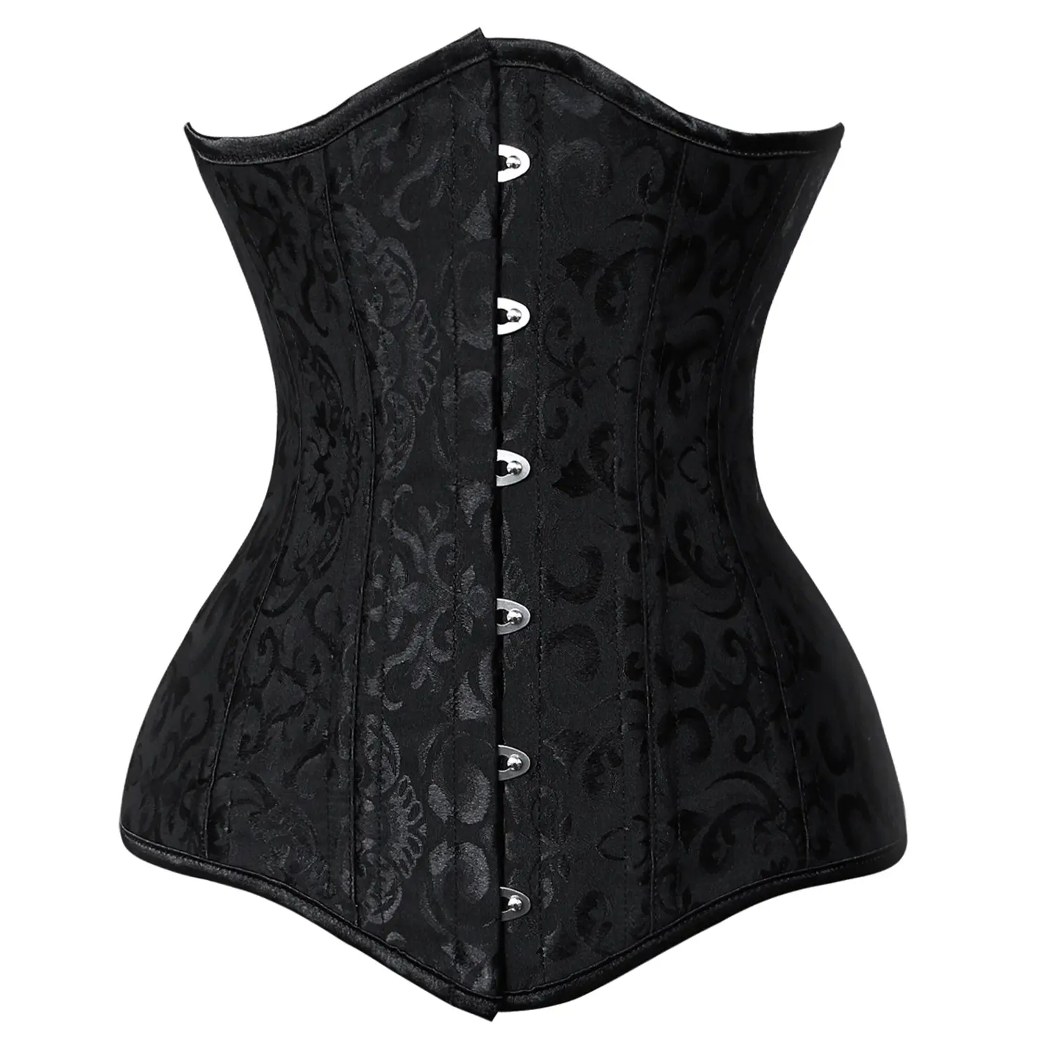 Charmian Women's 26-Steel Boned Cotton Long Torso Underbust Corset - Elegant Gothic Retro Lace-Up Lady Waist Trainer Shapewear for Wedding, Waist Training, Corset Bodice Shapewear Belts, Long Torso Solutions, Form-Fitting Shapewear Belts, Waist Trainer Sh