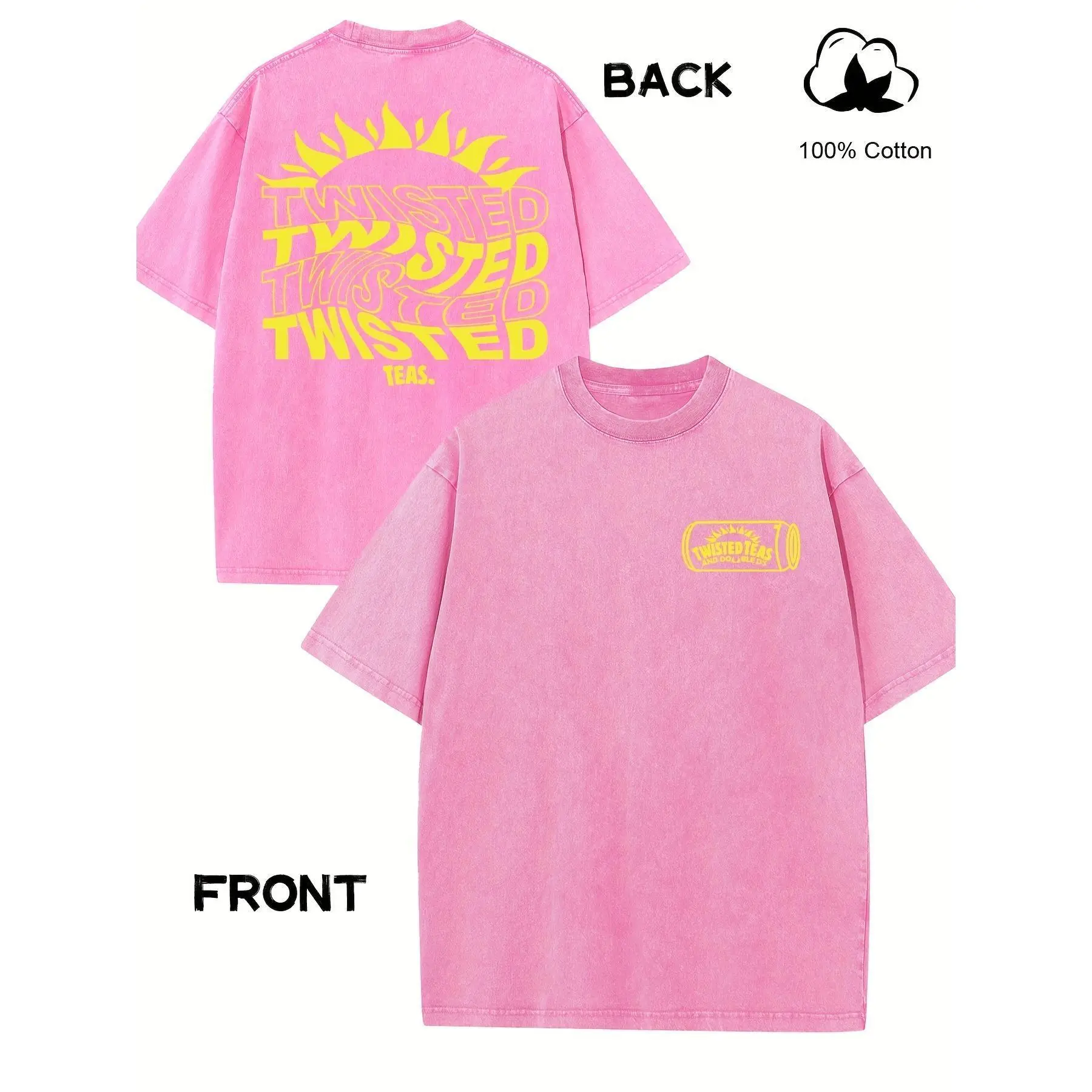 Men's 230g Heavyweight Drop Shoulder Graphic T-Shirt - Double-Sided Print Vintage Party Humor Short Sleeve Crewneck, Sports & Outdoor Streetwear Casual Tee, Gifts for Boyfriend, Male Clothing Graphic Shirts, Streetwear Clothing
