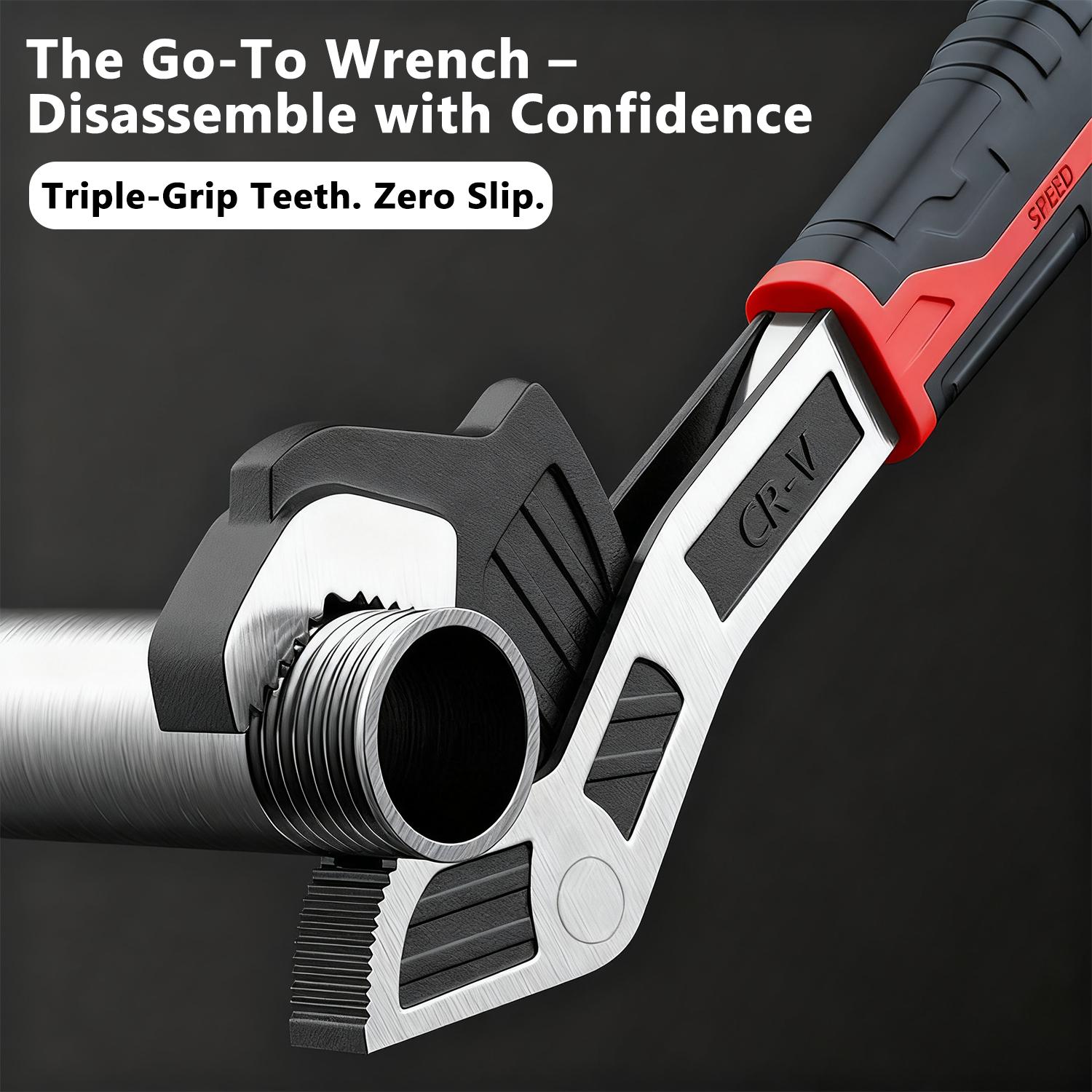 Multifunctional Self-locking Wrench,Automatic Size Adjustment Self-locking Wrench,Quick Opening Heavy Duty Wrench For Car, Bicycle, Plumbing Repairs