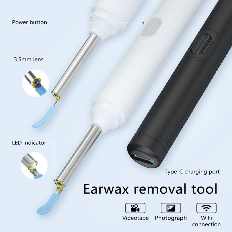 Ear Wax remover tool, Silicone Ear Care Kit, Ear Wax Removal Tool with Camera, Birthday Party Gifts, Christmas Gifts Wireless Gentle