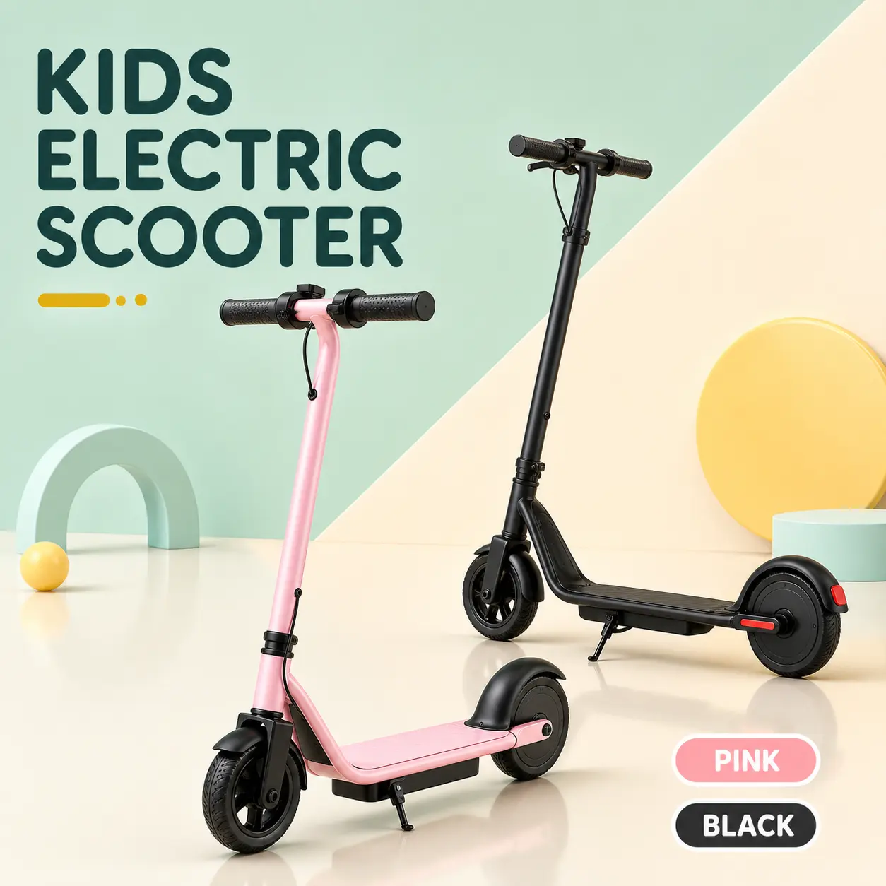250W Kids Motorized Scooters, 3 Adjustable Speed Modes (3-9 MPH) with Speed Control, 6.5" Solid Tires, Lightweight Outdoor Ride-On with Easy Handling & Safety Features for Boys & Girls