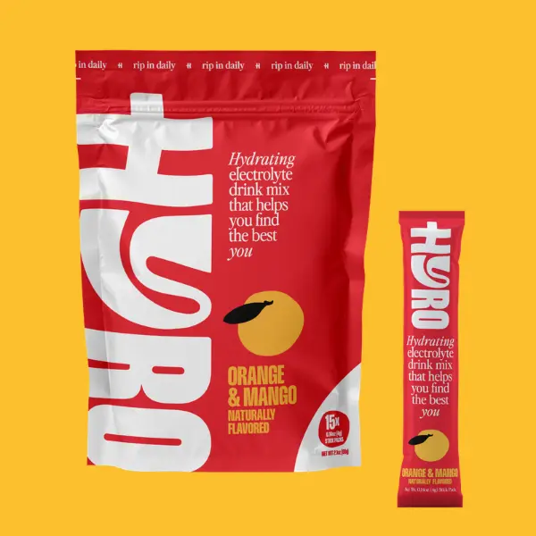 HYRO Electrolyte Powder Drink Mix, Sugar Free Daily Hydration Packets with Magnesium, Potassium & Vitamin C, Hydrating Electrolytes and Minerals, Keto and Vegan, 15 Count