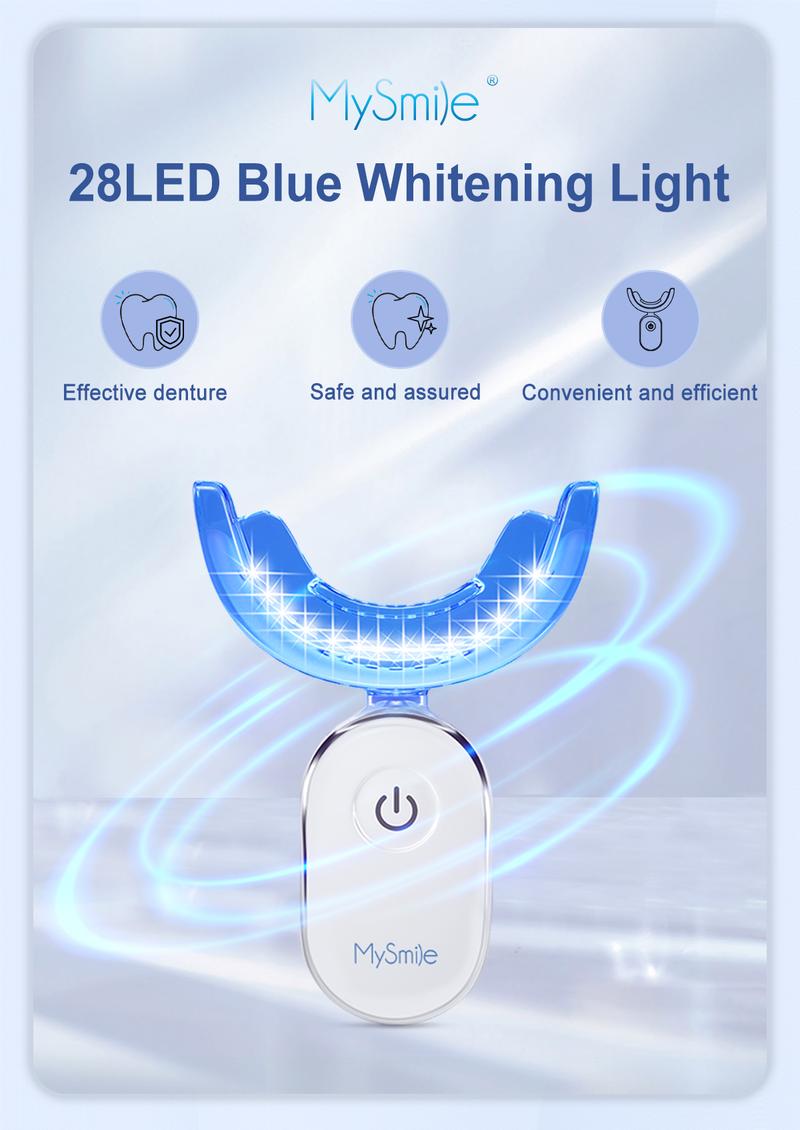 MySmile Pro Teeth Whitening Kit with LED Light (28x Bulbs) - 3 Gel Syringes & Tray | Non-Sensitive 10-Min Fast Whitening MySmile Pro Teeth Whitening Kit with LED Light (28x Bulbs) - 3 Gel Syringes & Tray | Non-Sensitive 10-Min Fast Whitening