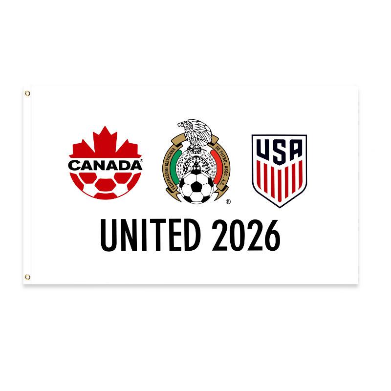 World Football Match 2026 Football Match Flags 90x150cm Large-Sized Cheering Flags for Room & House Decorations World-Class Competition Support Flags
