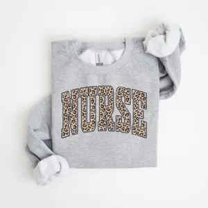 Leopard Nurse Sweatshirt, Nurse T-Shirt, RN Shirt, Nursing School Shirt, Registered Nurse Shirt, Nurse Gift, Nurse Shirt