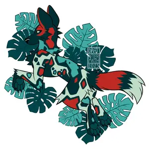 Monstera African Wild Dog Vinyl Sticker
