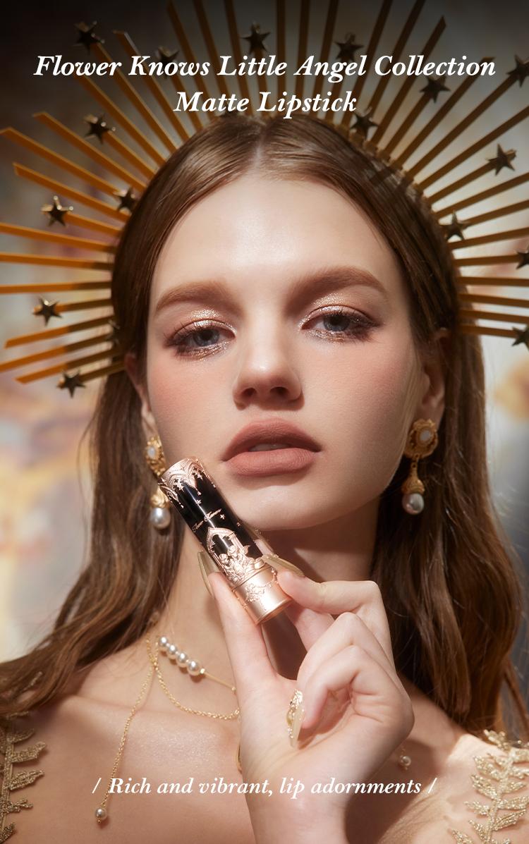 Flower Knows Little Angel Collection Matte Lipstick - High Pigmentation, Velvet Matte Finish, Long Lasting, Smooth Application