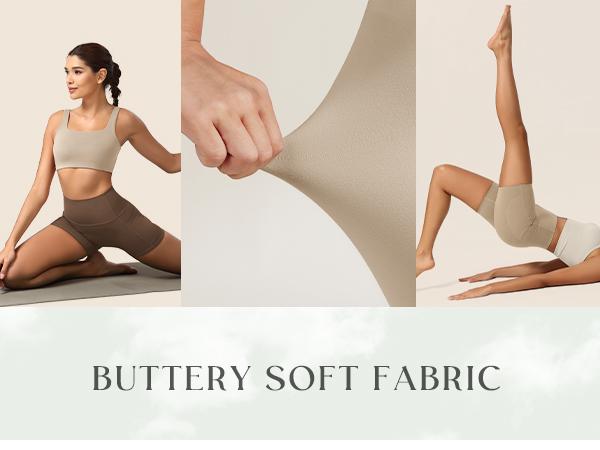 ODODOS ODCLOUD Women's High Waist Lounge Yoga Shorts with Pockets, Buttery Soft Biker Shorts