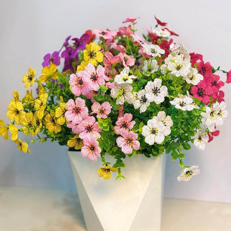6-Color Artificial Flower (6/12pcs/set), UV Resistant Colorful Fake Flower, Decorative Bouquet for Home Garden Party Wedding Decor, Artificial Flowers Bouquet