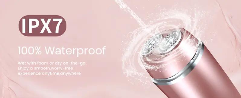 Akunbem 2 in 1 Women's Electric Shaver Dual Head Bikini Trimmer IPX7 Waterproof Wet Dry Use Body Hair Trimmer Facial Hair Remover for Bikini Underarm Leg Arm Body Face Akunbem 2 in 1 Women's Electric Shaver Dual Head Bikini Trimmer IPX7 Waterproof Wet Dry Use Body Hair Trimmer Facial Hair Remover for Bikini Underarm Leg Arm Body Face