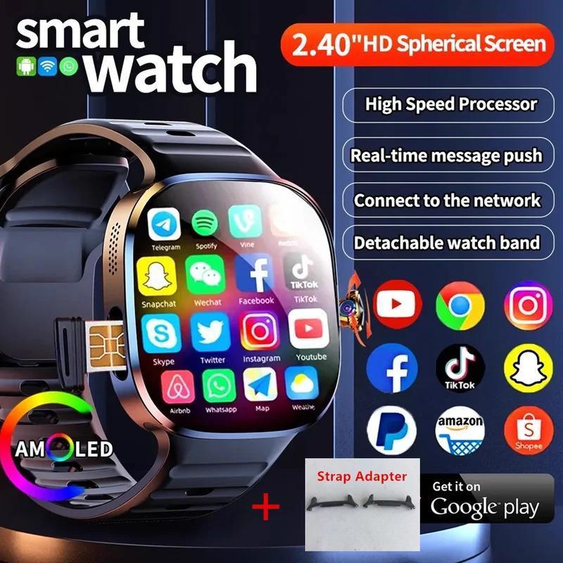 4G M99 Smartwatch, 2.16-inch wide screen, 4+128GB, GPS/NFC/WiFi, camera, video call, Play Store, network connectivity, 1100mAh battery, Android smartwatch, Bluetooth charging