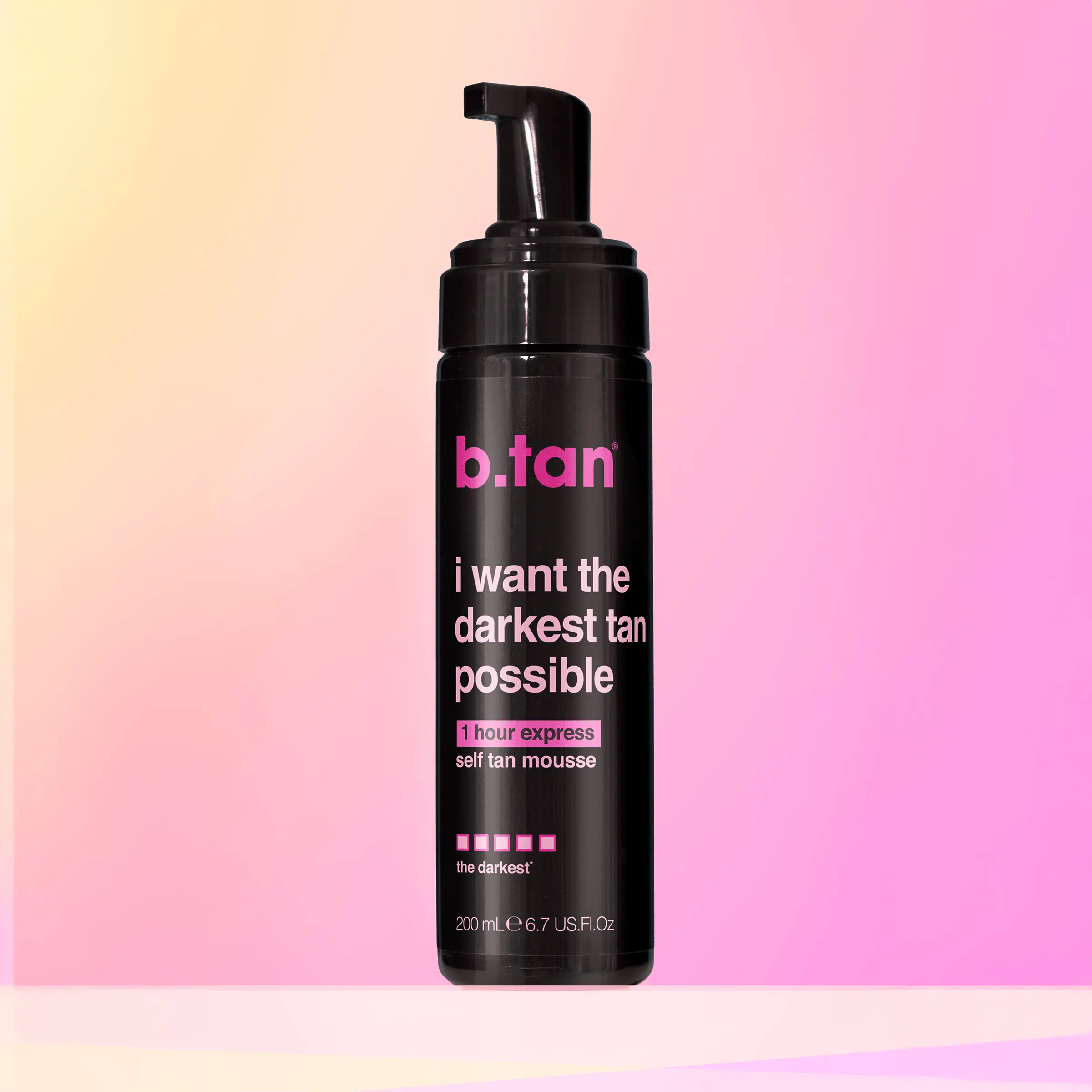 I Want The Darkest Tan Possible | b.tan Ultra Dark Self Tanner Mousse | Fast, 1 Hr Express Sunless Tanning Foam, Golden Bronzing Glow, Face & Body, No Fake Tan Smell, Vegan, Skin Loving Ingredients