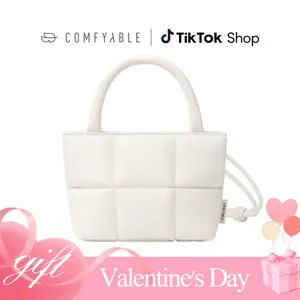 Comfyable Stylish Puffy Handbag for Women, Cute Quilted Padded Purse for Daily Use, Small Lightweight Crossbody Bag with Adjustable Strap