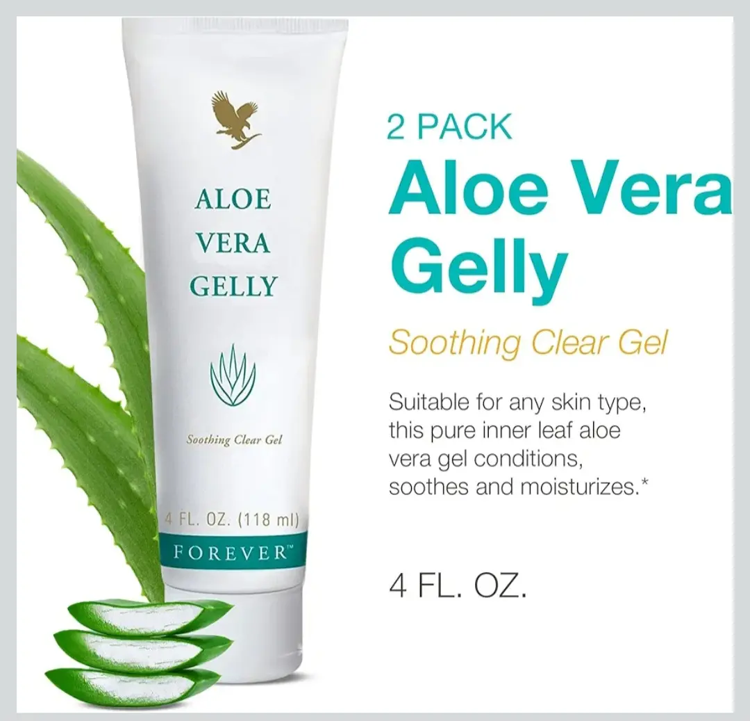 Forever Aloe Vera Gelly Pure Gel Skin Care Moisturizer - Vegan, Gluten-Free Supplement for Soothing, Conditioning, Sun Protection - Tube, All Skin Types, 4 fl oz, Moisturizers, Hydrating