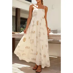 Printed Square Neck Maxi Cami Dress