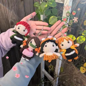 Demon Slayer Handmade Crochet Doll Keychain | Anime Amigurumi Bag Charm | Gift for Anime Fans