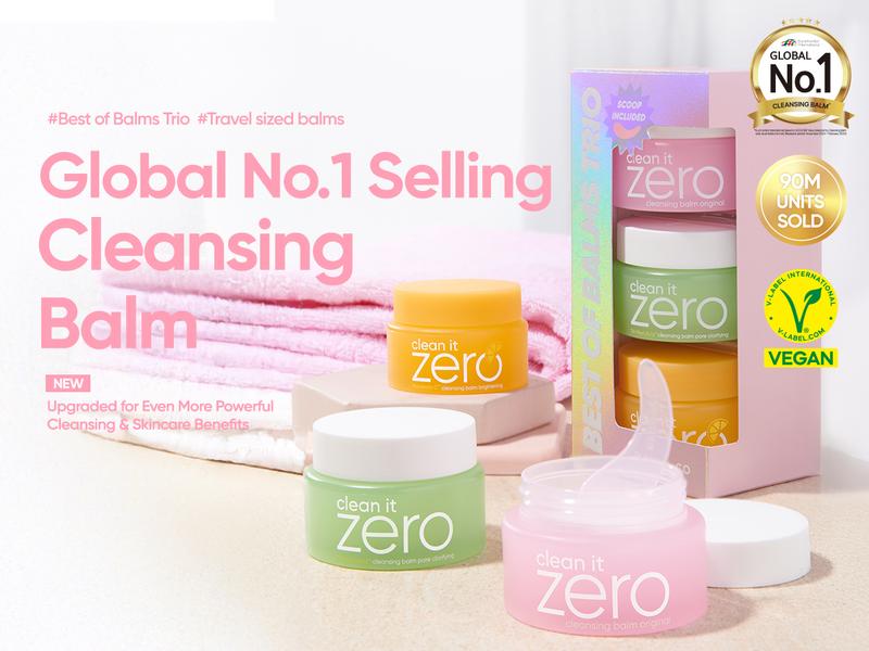 Banila Co Clean it Zero Best of Balms Trio - Cleansing Balm Set - Original, Pore Clarifying, Brightening