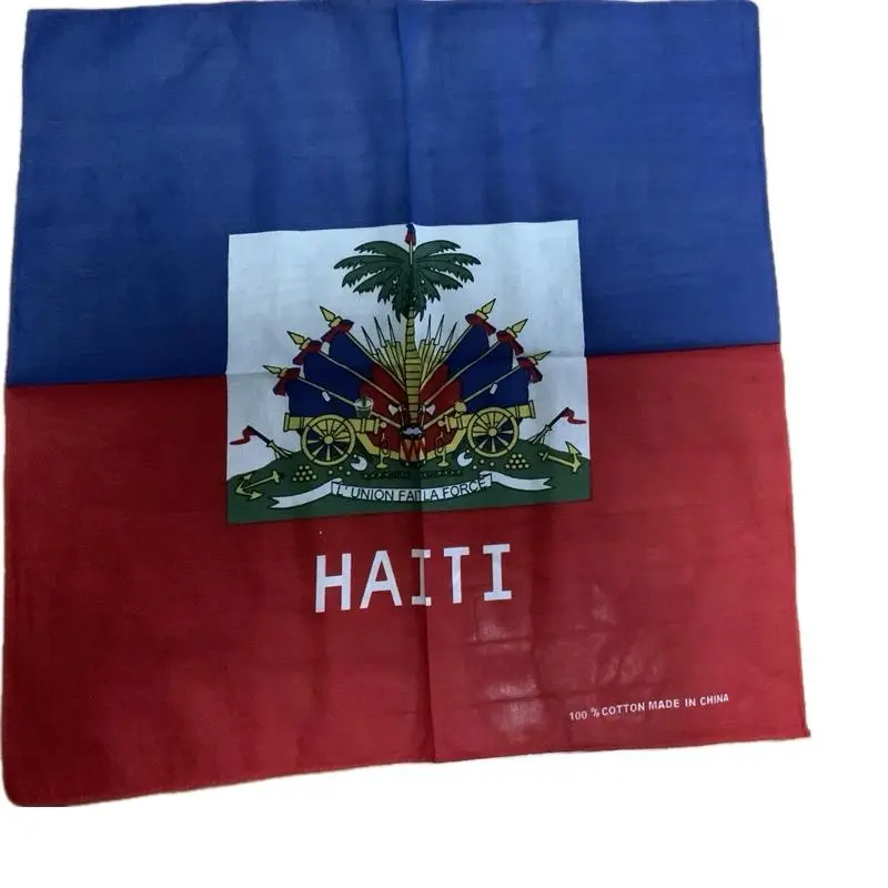 Haitian Flag Bandana Bandanna Neck Scarf Cotton Scarf