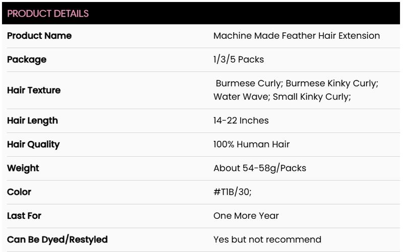 QVR Salt Pepper Crochet Hair Small Kinky Curly Machine Made Feather Human Hair Extension for Stylish Looks