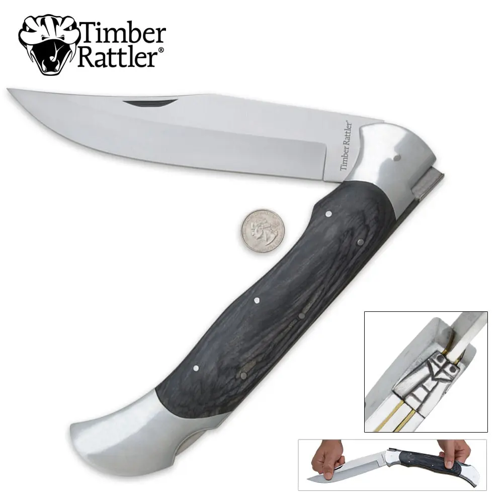 Timber Rattler Scarab Back Giant Folding Pocket Knife, Kitchen Utility Knife, Folding Pocket Knives