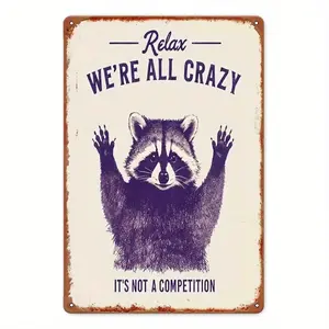 Room Decoration, Vintage Art - Romantic Valentine's Day, Valentine's Day Metal Decorative Panels, Festive Wall Decoration Relax This Is Not a Competition Theme, Perfect for Room Decor