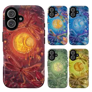 Whimsigoth Dragonfly Tough Phone Case with Heavy Duty Drop Protection for iPhone 11 12 13 14 15 16 17 Pro Max Plus