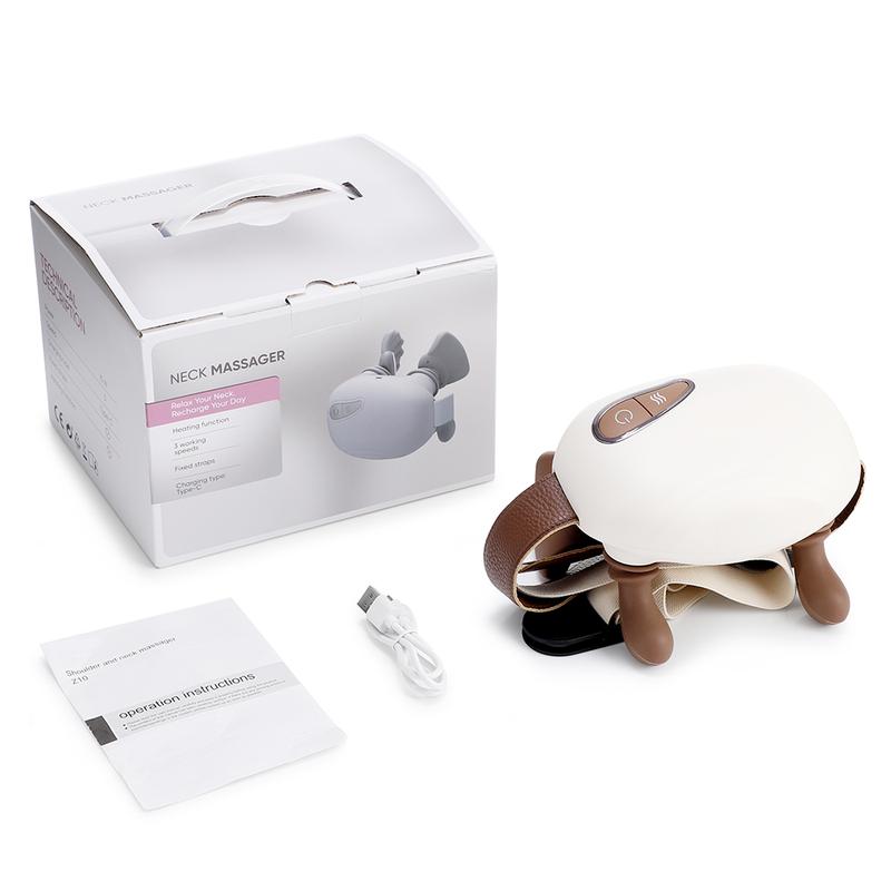 Hand Shoulder and Neck Massager Cordless Therapalm for Pain Relief with 2 Temp Levels 3-Speed Settings & Heat Function Deep Tissue Kneading masajeador con calor wireless portable electric acupressure